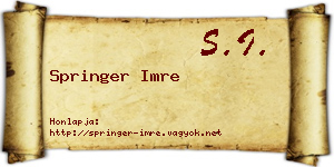 Springer Imre névjegykártya
