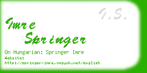 imre springer business card